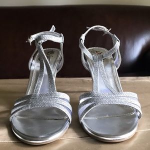 Silver Strappy Heels